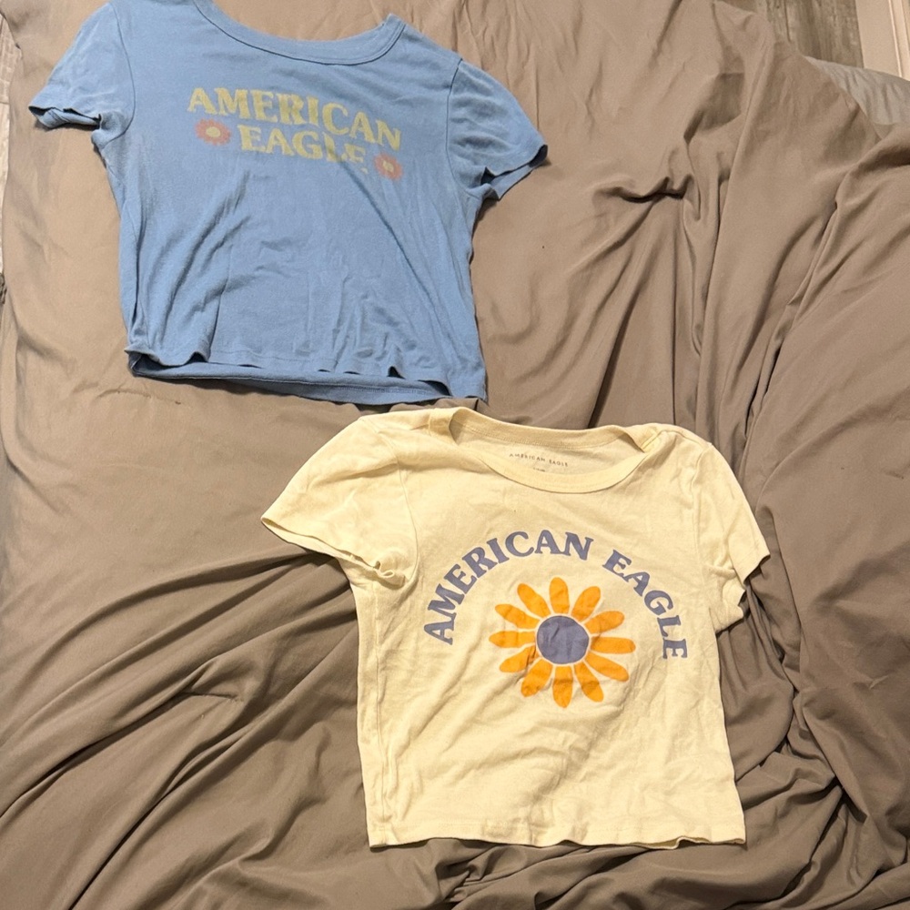 American Eagle Outfitters Kids' Short Sleeve Tee - Blue & Cream